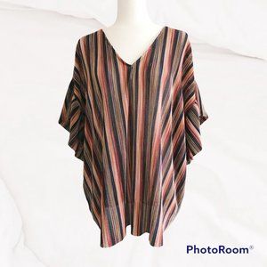 Anthropologie Rainbow Stripe Flowy Top (XL)